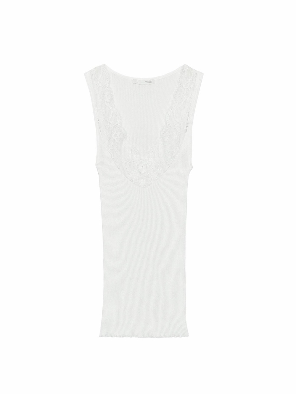 Zara Ribbed Lace Tank Top